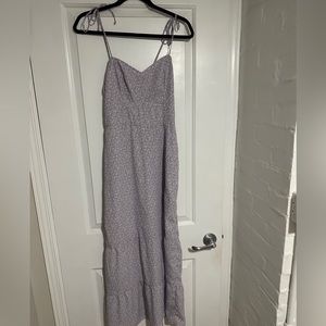 Lavender shoulder tie maxi dress
